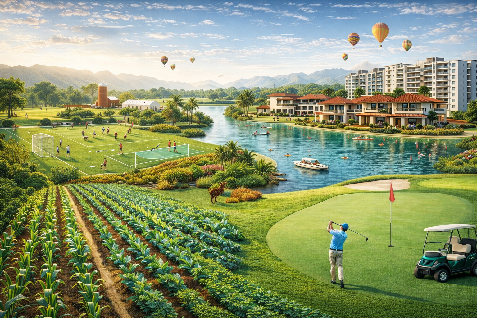 Aerial concept view of Sampan Agro & Golf Resort